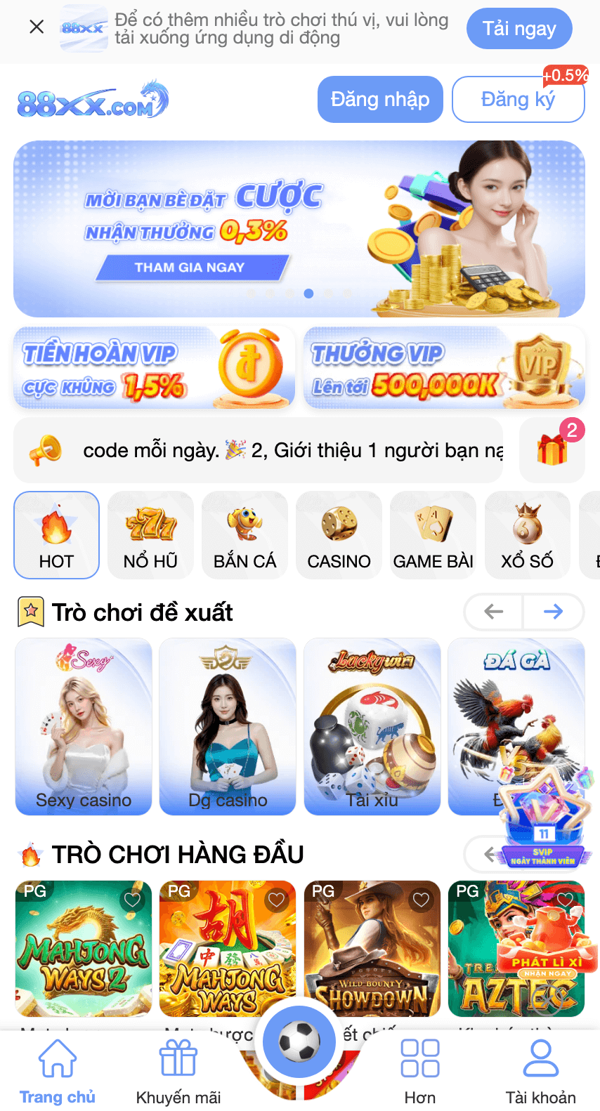 Giao diện 88xx Mobile